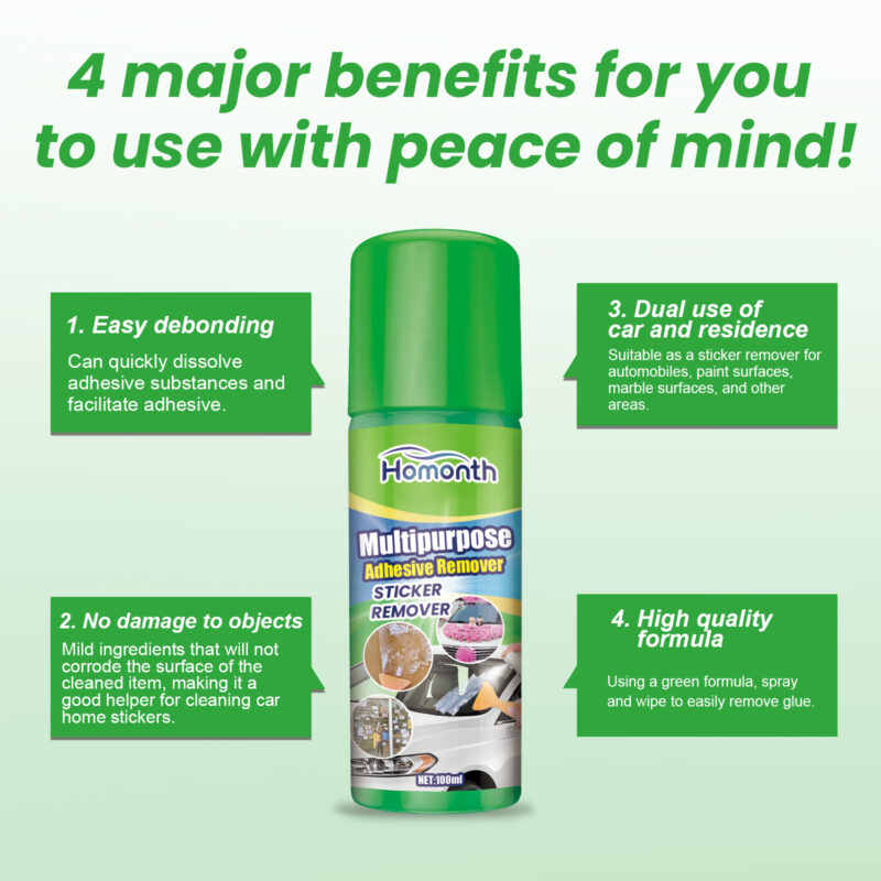 Homonth Car Adhesive Remover – Fast-Acting, Multi-Purpose No Residue Cleaner - Image 4