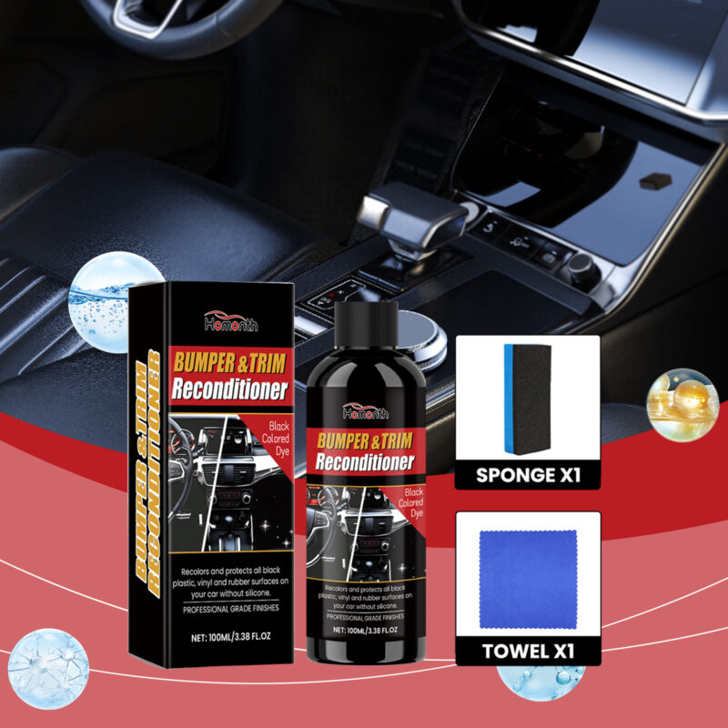 Homonth Car Black Plastic Restorer: Fast-Acting, Safe Interior Retreader with Protective Formula - Image 2