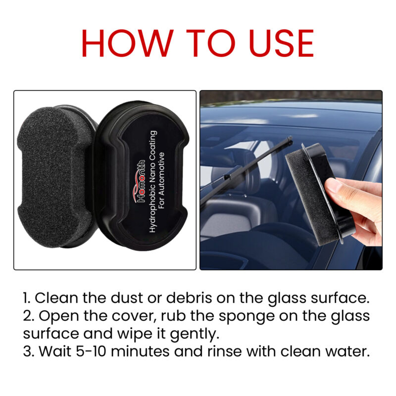 Homonth Car Glass Cleaner Sponge: Deicing, Hydrophobic, Multi-Purpose Protection - Image 6