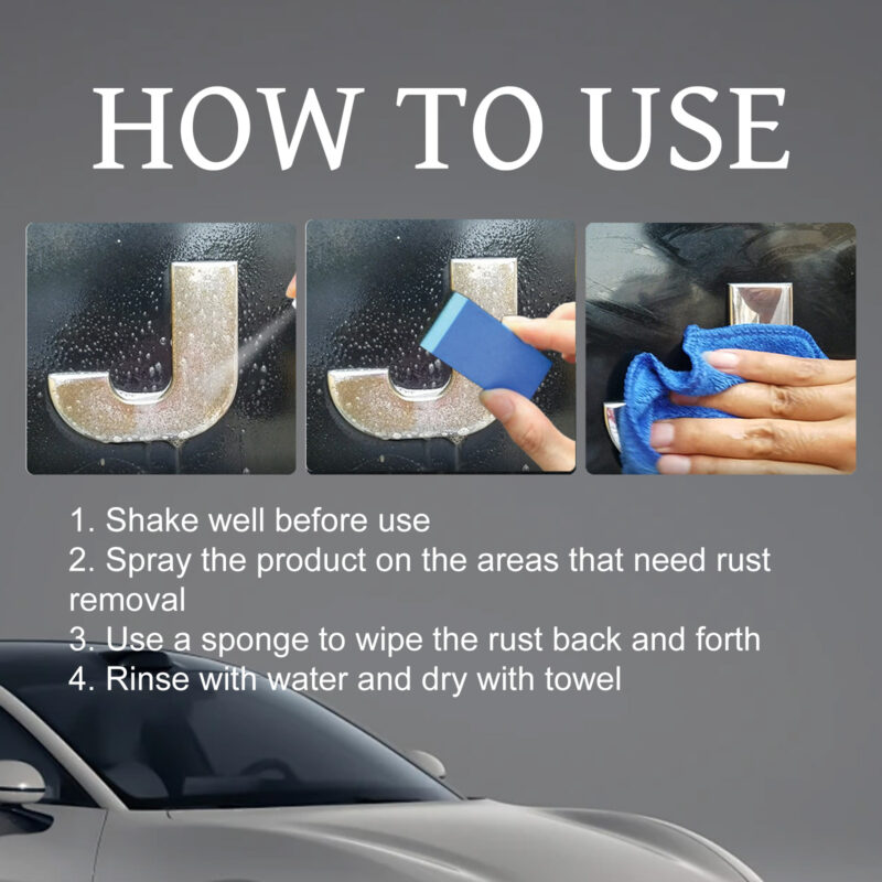 Homonth Car Rust Remover Spray: Fast-Acting Metal Cleaner, Surface-Safe - Image 5