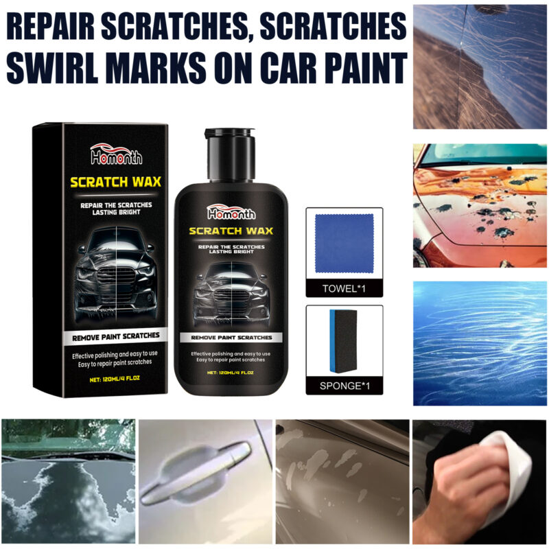 Homonth Fast-Acting Car Scratch Repair Wax | Paint Scratch Remover, Safe Polish - Image 4