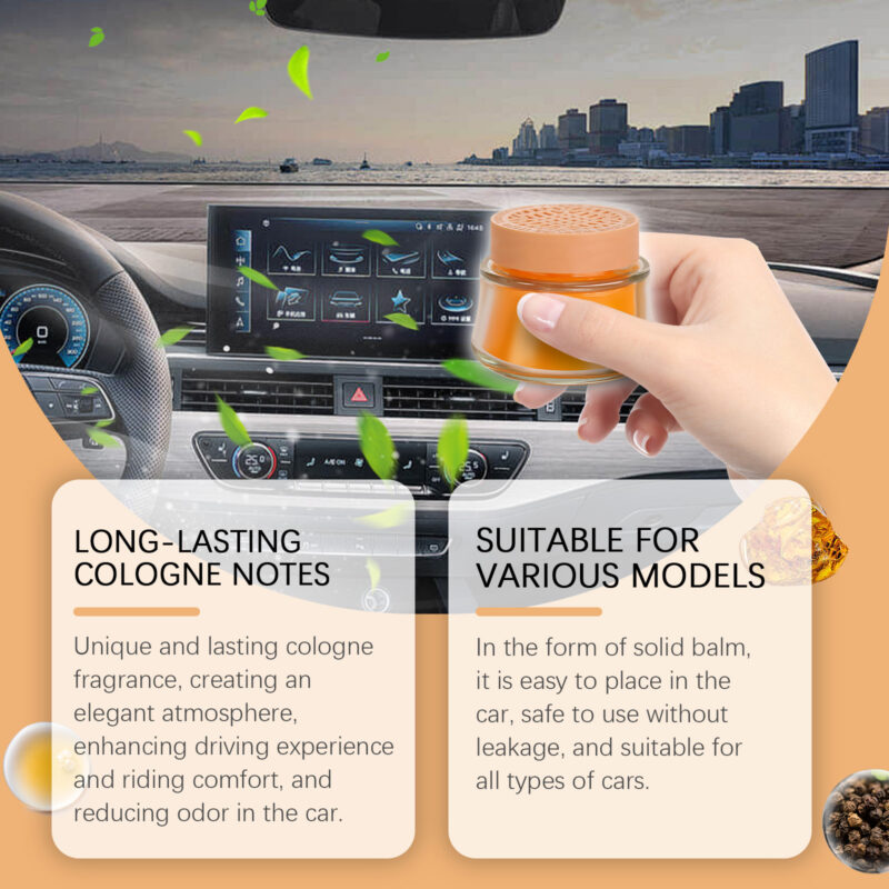 Homonth Car Solid Balm: Portable Odor Remover, Fresh Light Air Freshener - Image 3