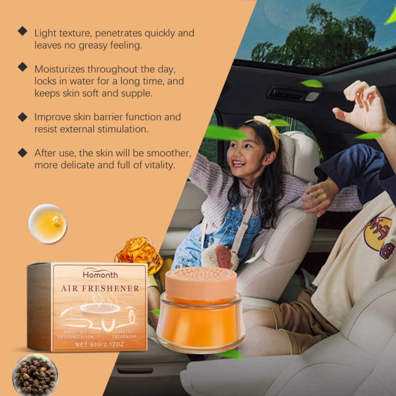 Homonth Car Solid Balm: Portable Odor Remover, Fresh Light Air Freshener - Image 4