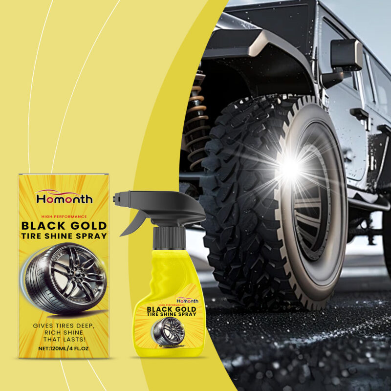 Homonth Car Tire Cleaner & Wheel Gloss Spray – Fast-Acting, Protective Polish for Shiny Tires - Image 2