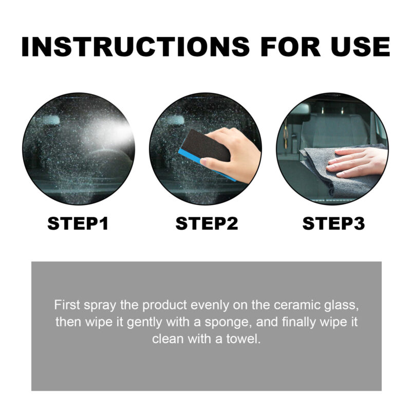 Homonth Ceramic Spray: Fast-Acting Windshield Cleaner, Oil Film Remover & Protective Coating - Image 6