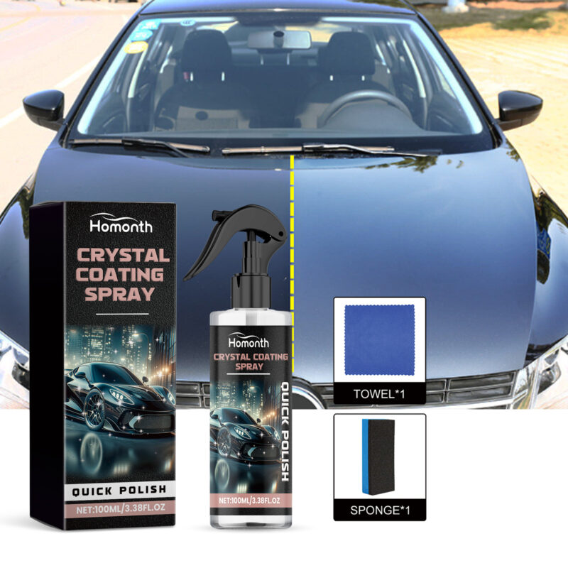 Homonth Crystal Coating Spray – Multi-Purpose, Long-Lasting Car Paint Gloss & Water Stain Remover - Image 2