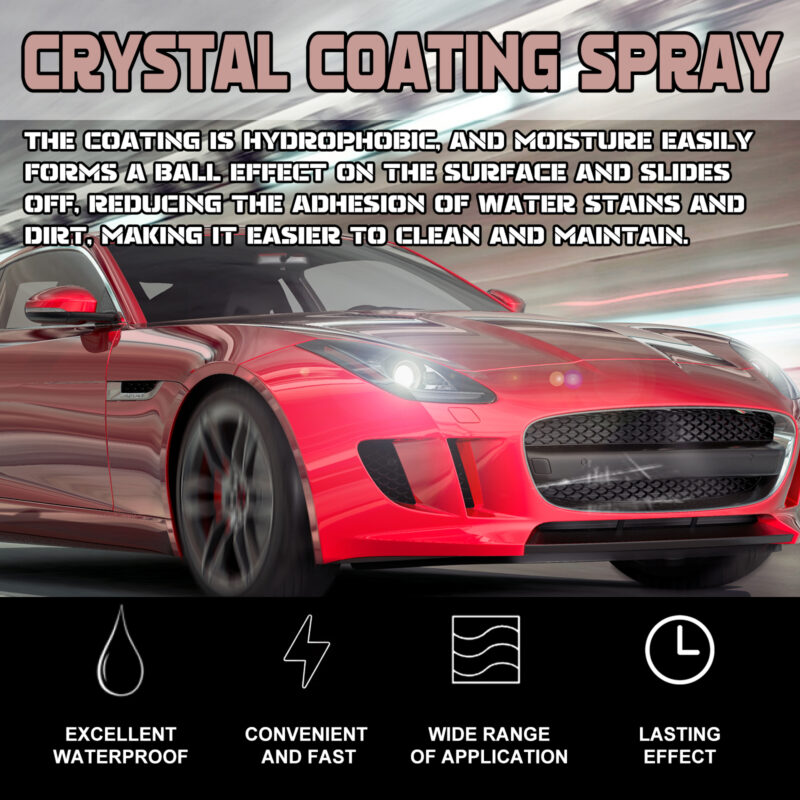 Homonth Crystal Coating Spray – Multi-Purpose, Long-Lasting Car Paint Gloss & Water Stain Remover - Image 4