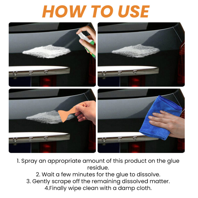 Homonth Fast-Acting Car Adhesive Cleaner – Multi-Purpose, Surface-Safe Sticker Remover - Image 6