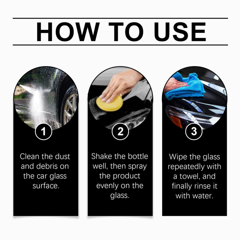 Homonth Fast-Acting Car Glass Oil Film Remover – Multi-Purpose Foam Cleaner - Image 6