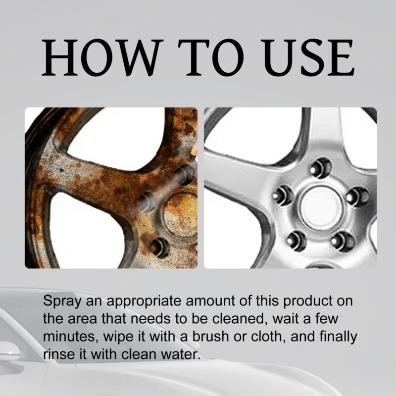 Homonth Fast-Acting Car Rust Remover Spray – Tire Wheel Iron Cleaner, Protective - Image 5