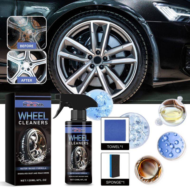 Homonth Fast-Acting Car Wheel Cleaner: Rust Remover, Tire Maintenance, Surface-Safe - Image 2