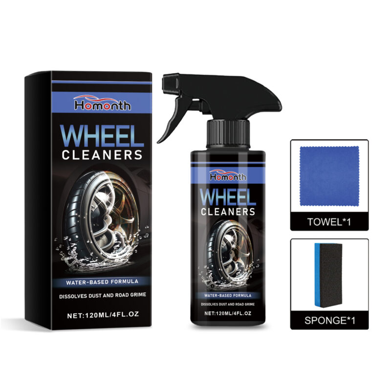 Homonth fast-acting car wheel cleaner removing rust from car wheels
