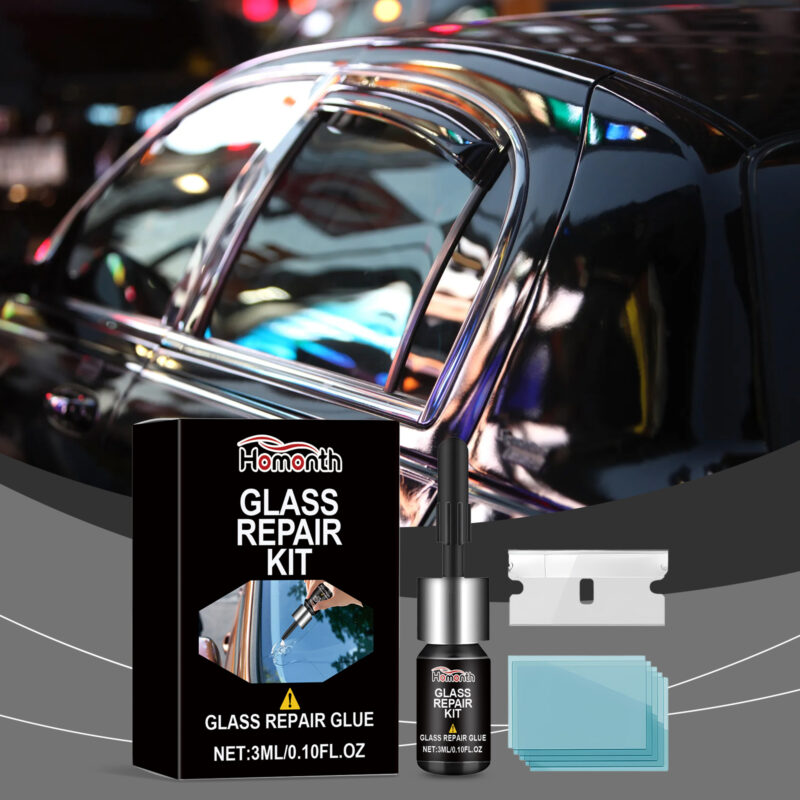 Homonth Fast-Acting Car Windshield Repair Kit – Cracks, Scratches, Clear Vision - Image 2