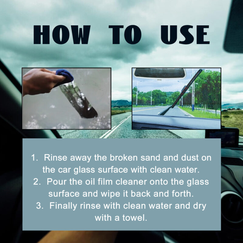 Homonth Fast-Acting Windshield Oil Film Cleaner – Safe Glass, Car Windshield Cleaner - Image 6