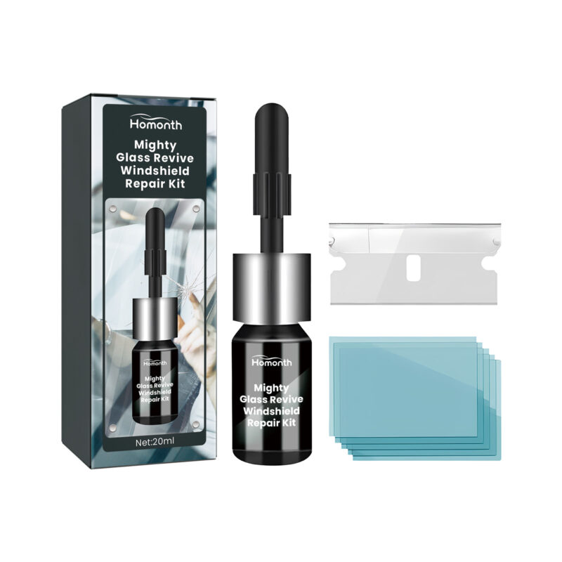 Homonth fast-acting windshield repair kit for fixing car windshield cracks
