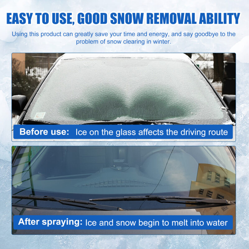 Homonth Fast-Acting Winter Deicing Spray – Windshield Snow Melt, Car Safe Protective Coating - Image 3