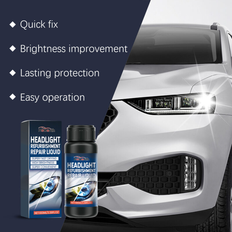 HOMONTH Headlight Repair Liquid: Yellowing Remover, Fast-Acting & Surface-Safe Cleaner - Image 4