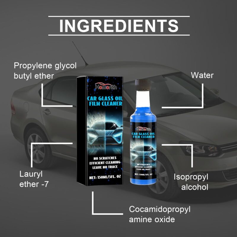 Homonth Multi-Purpose Car Glass Cleaner: Oil Film Remover, Windshield Decontamination - Image 6
