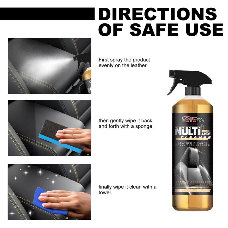 Homonth Multi-Purpose Car Interior Cleaner – Fast-Acting, Safe Leather Maintenance - Image 6
