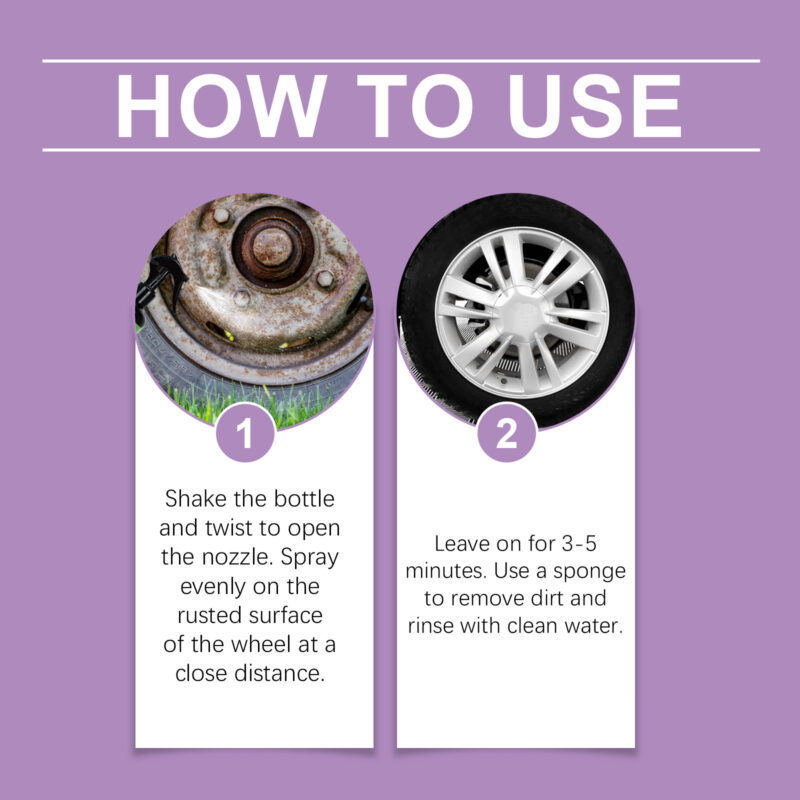 Homonth Multi-Purpose Fast-Acting Wheel Rust Remover Spray – Safe Car Wheel Cleaner - Image 6