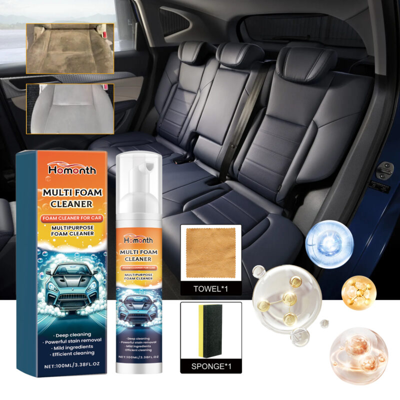 Homonth Multi-Purpose Foam Cleaner: Car Interior Safe, Fast-Acting Cleaning Formula - Image 2