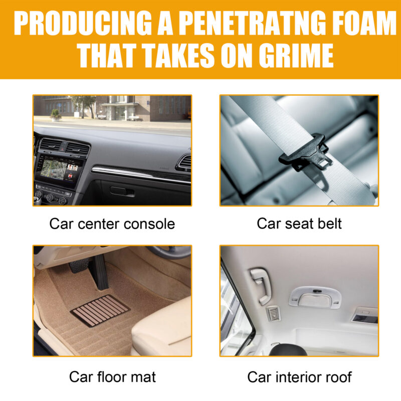 Homonth Multi-Purpose Foam Cleaner: Car Interior Safe, Fast-Acting Cleaning Formula - Image 3