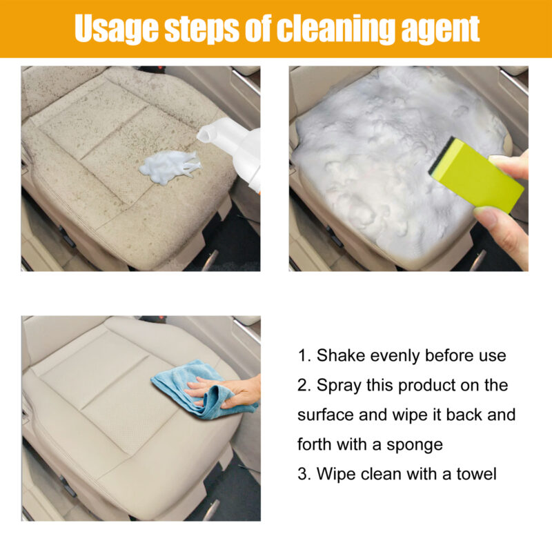 Homonth Multi-Purpose Foam Cleaner: Car Interior Safe, Fast-Acting Cleaning Formula - Image 5