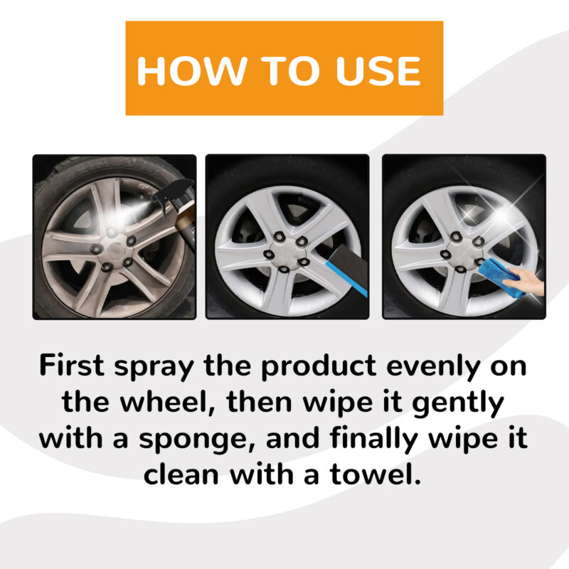 Homonth Multi-Purpose Non-Acid Wheel Cleaner – Fast-Acting, Safe for Hubs & Tires - Image 5