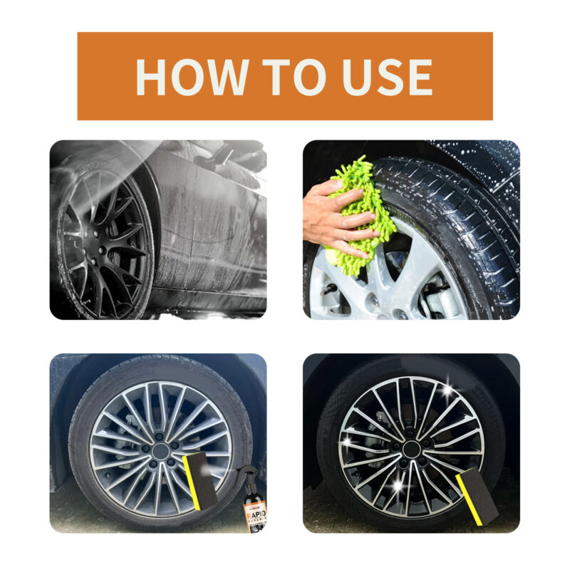 Homonth Rapid Ceramic: Fast-Acting Car Tire Cleaner & Hub Protector - Image 6