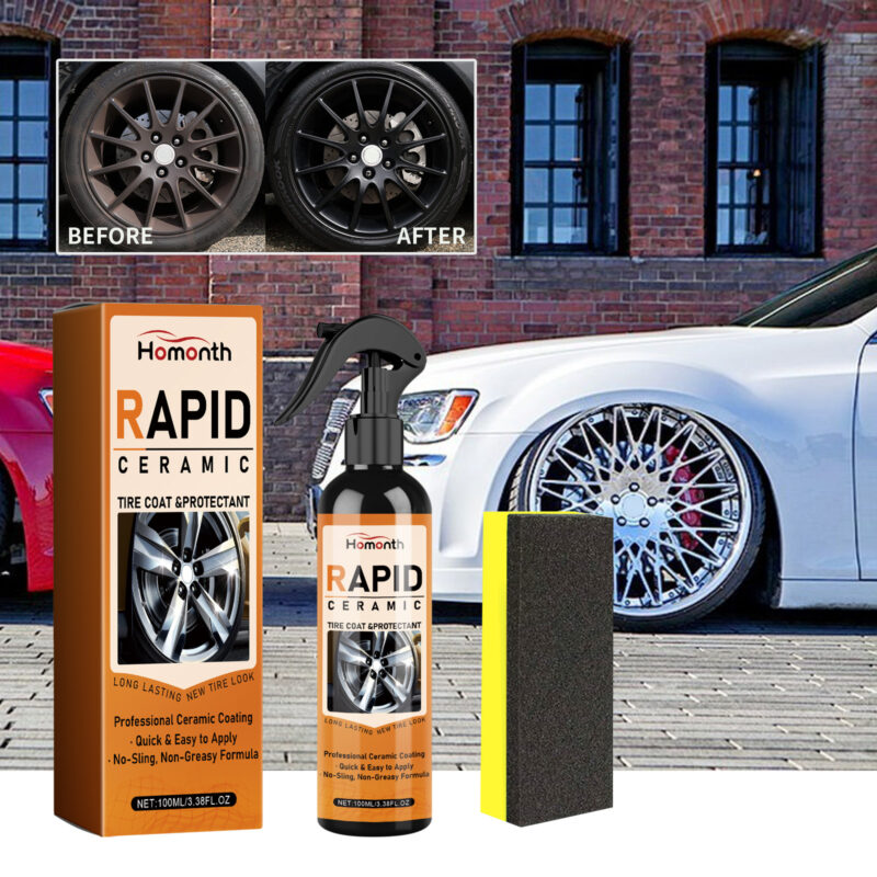 Homonth Rapid Ceramic: Fast-Acting Car Tire Cleaner & Hub Protector - Image 2