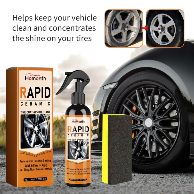 Homonth Rapid Ceramic: Fast-Acting Car Tire Cleaner & Hub Protector - Image 4