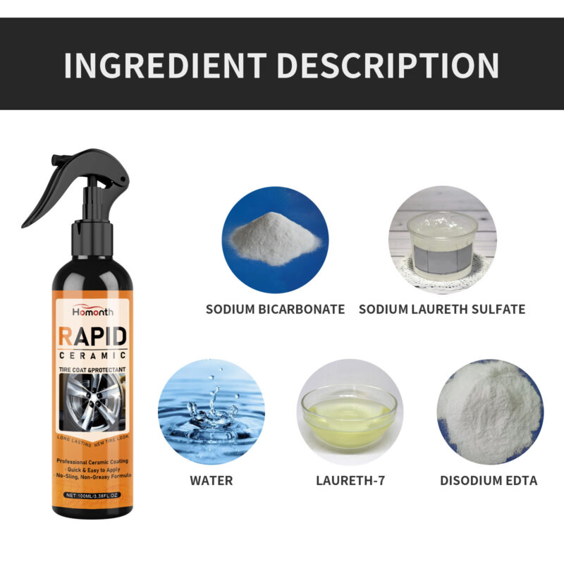 Homonth Rapid Ceramic: Fast-Acting Car Tire Cleaner & Hub Protector - Image 5