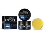 Multi-purpose car interior cleaner and leather care cream in tub