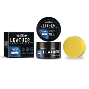 Multi-purpose car interior cleaner and leather care cream in tub