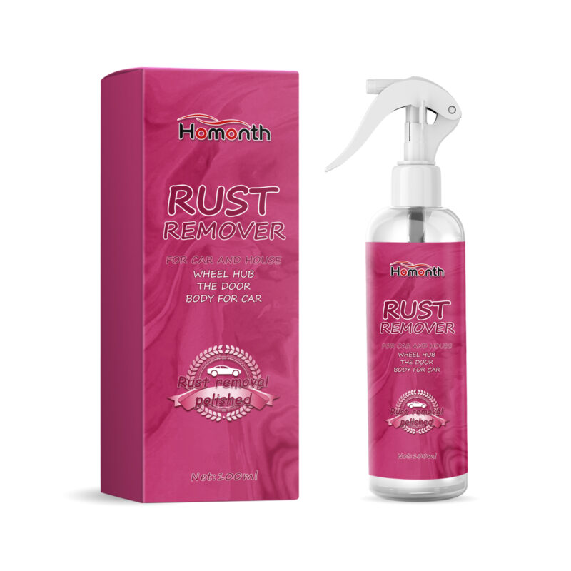 Fast-acting multi-purpose car rust remover for wheel hubs and metal parts