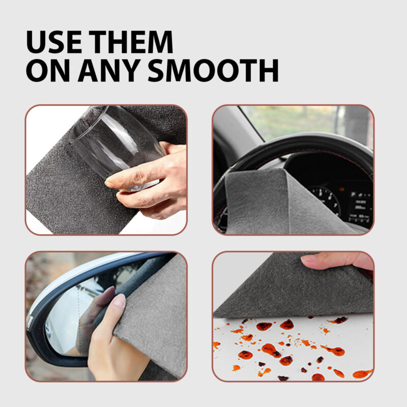 Multi-Purpose Car Windshield Cleaner: Surface-Safe Microfiber Cloth for Wet/Dry Decontamination - Image 3