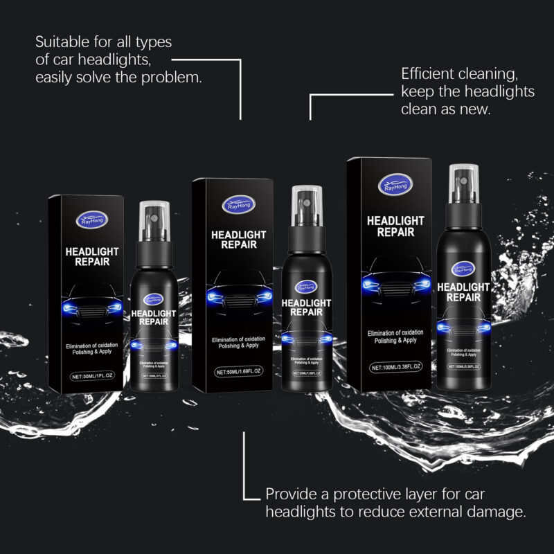OUHOE Fast-Acting Headlamp Repair Spray – Scratch Polishing, Surface-Safe (50ml) - Image 4