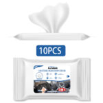 Rayhong 3in1 car interior cleaner wipes multi purpose surface safe leather cleaning