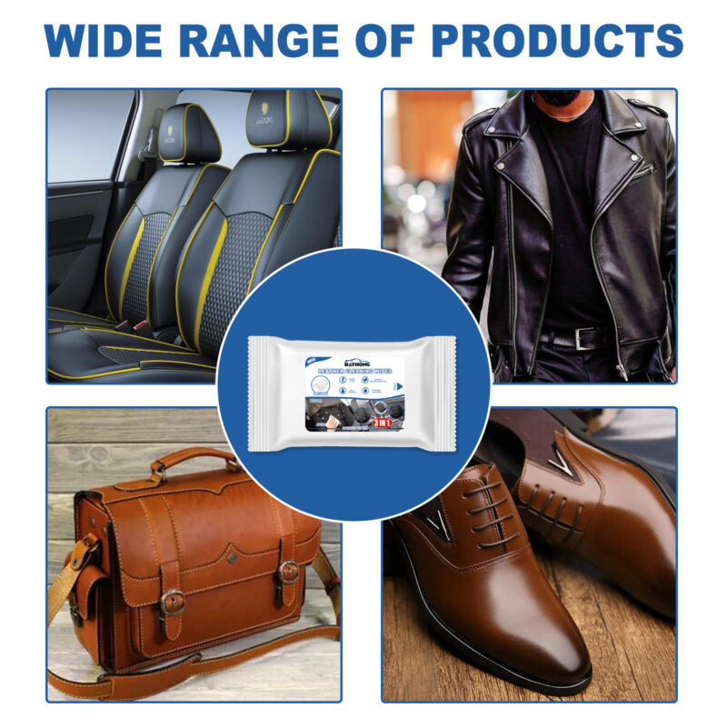 Rayhong 3in1 Car Interior Cleaner Wipes - Multi-Purpose, Surface-Safe Leather Cleaning - Image 4