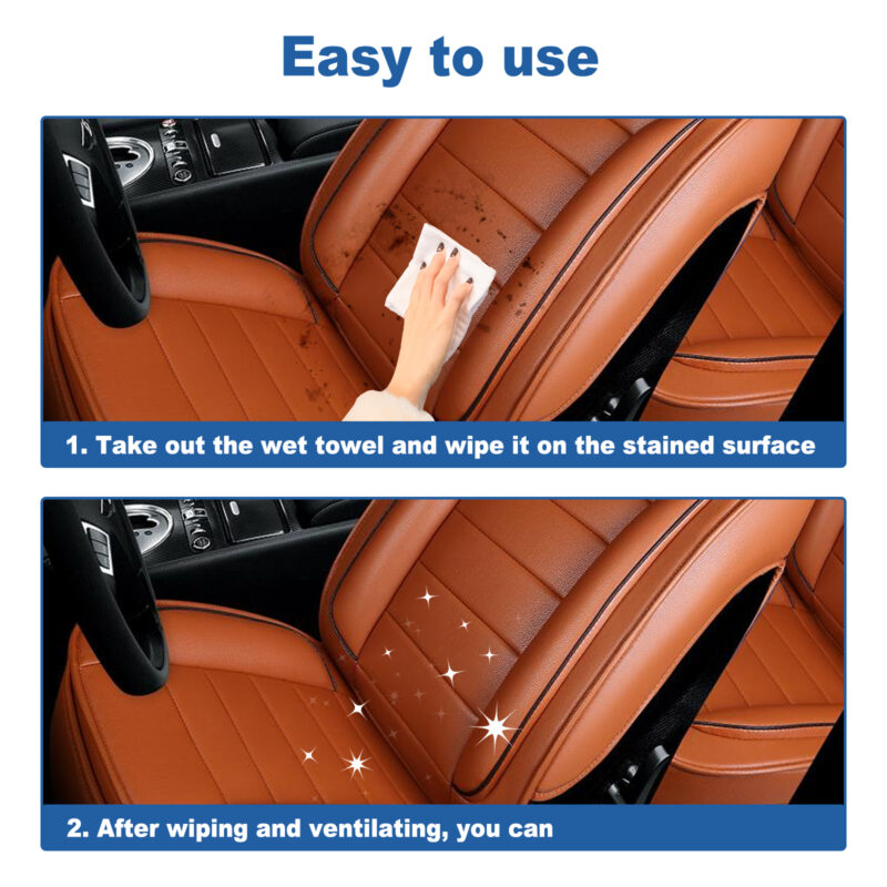 Rayhong 3in1 Car Interior Cleaner Wipes - Multi-Purpose, Surface-Safe Leather Cleaning - Image 5