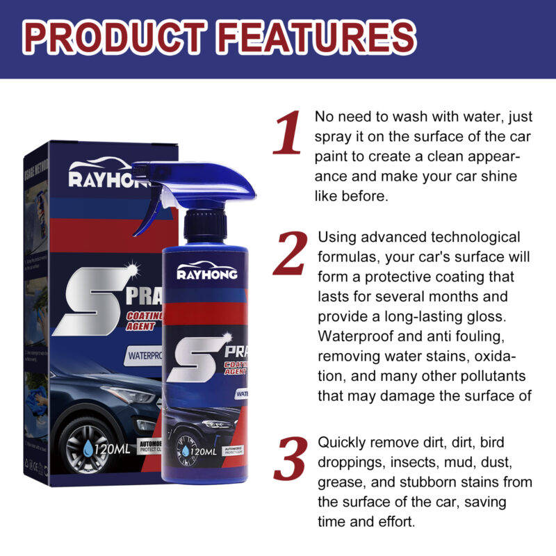 Rayhong Car Coating Spray: Paint Decontamination, Protective Formula, Brightening - Image 4