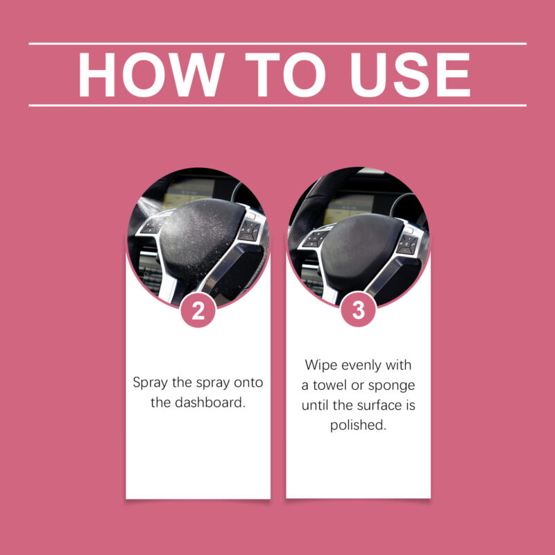 Rayhong Car Dashboard Polish Spray: Multi-Purpose, Safe Interior Plastic/Rubber Cleaner & Protector - Image 6