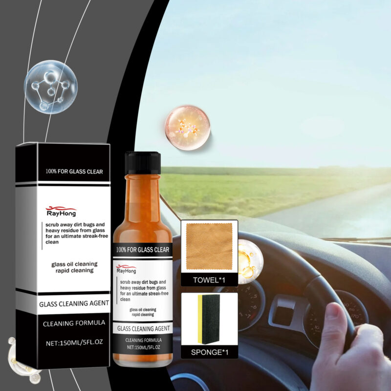 Rayhong Car Glass Cleaner: Fast-Acting Oil Film Remover, Windshield Safe - Image 2