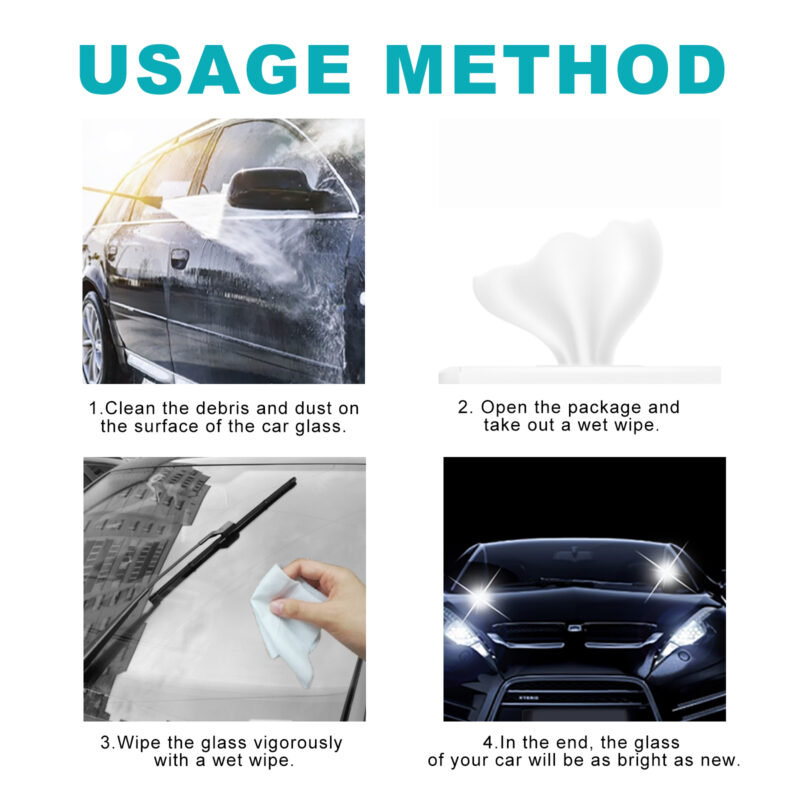 Rayhong Car Glass Cleaner Wipes: Oil Film Removal, Anti-Fog, Surface-Safe - Image 6