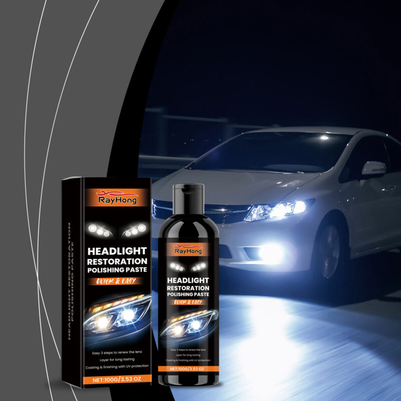 Rayhong Car Headlight Polishing Paste: Yellow Stain Remover, Fast-Acting Restoration - Image 2