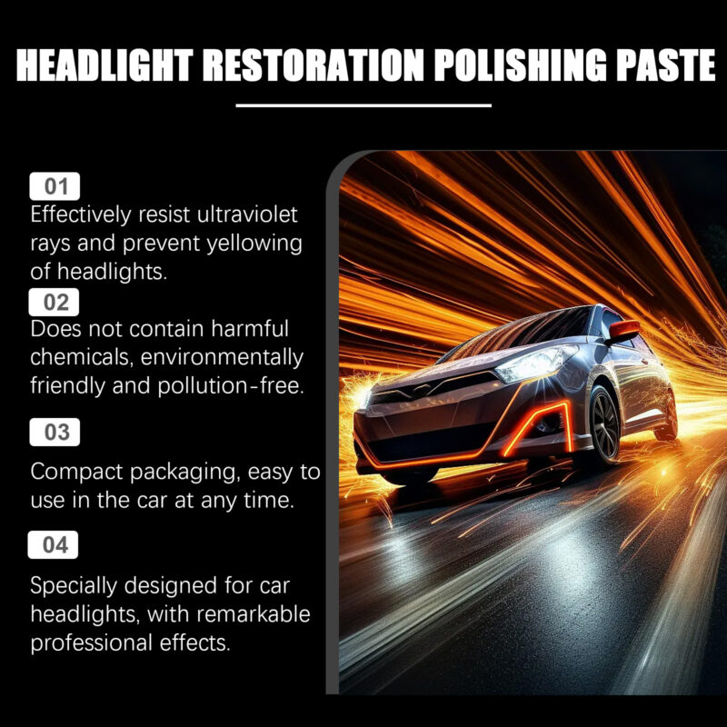 Rayhong Car Headlight Polishing Paste: Yellow Stain Remover, Fast-Acting Restoration - Image 4