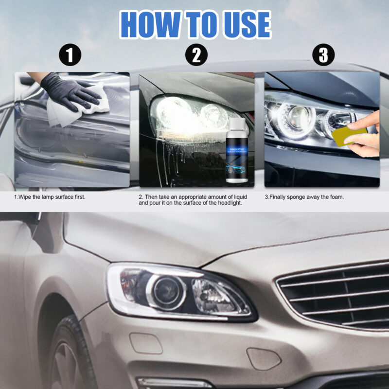 Rayhong Car Headlight Repair Liquid: Fast-Acting Crystal Coating Refurbishment (50ml) - Image 6