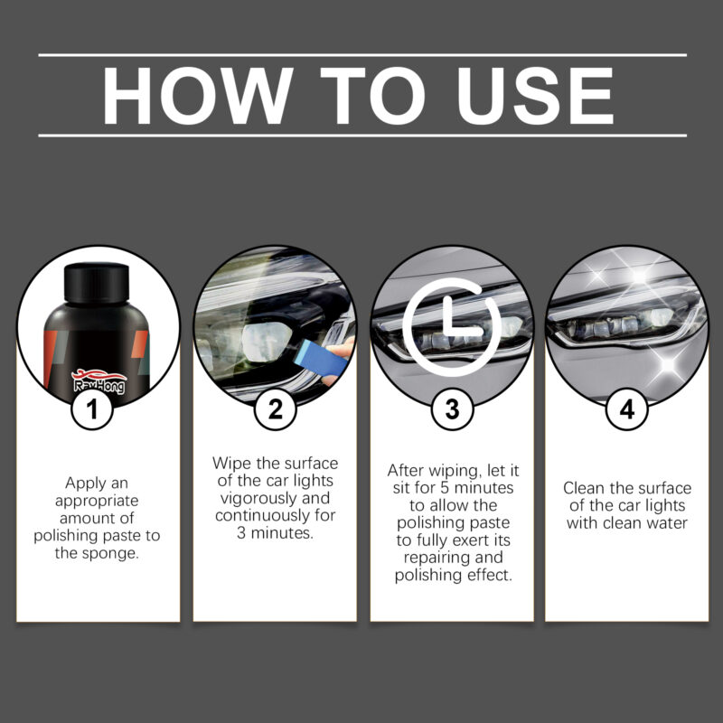 Rayhong Car Headlight Repair Paste: Fast-Acting Scratch Removal & Polishing (30ml) - Image 6