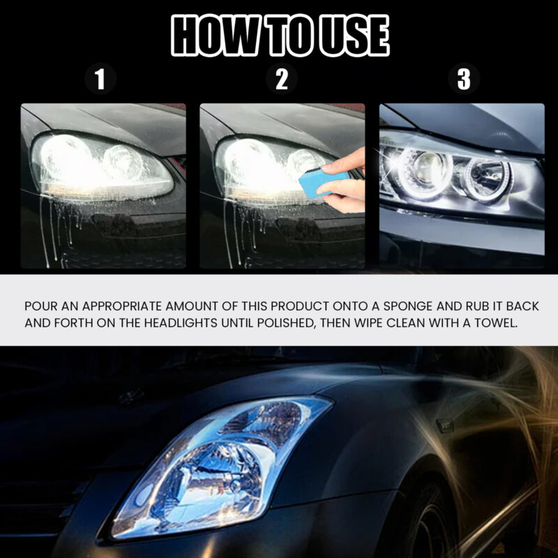 Rayhong Car Headlight Restorer: Fast-Acting Oxidation Remover, Scratch Repair & Brightening Formula - Image 6