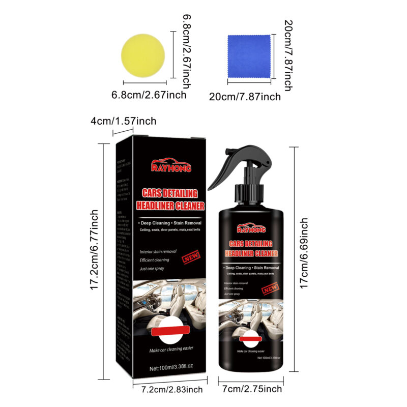 Rayhong Car Interior Cleaner: Multi-Purpose, Fast-Acting, Surface-Safe - Image 2